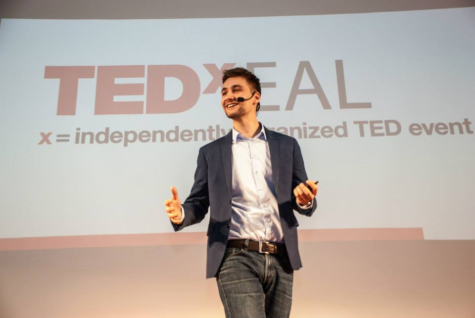 Lukáš jako řečník na TEDx EAL v Dánsku v květnu 2015